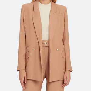 IRO Adelie Oversized Jacket in Old Pink Tan 70s Vintage Designer Suit Style